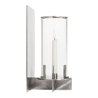"Hesperus" Outdoor Wall-Mount Candle Holder by When Objects Work— Brushed Stainless Steel & Glass For Sale