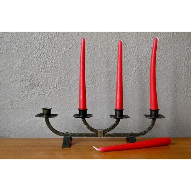 Brutalist Brushed Metal Candleholder, 1970s For Sale - Image 11 of 11