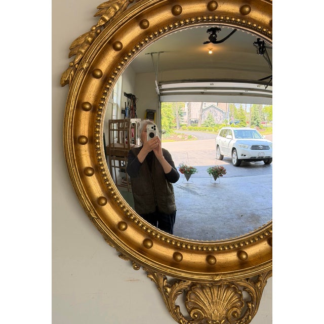 Federal Style Convex Eagle Girandole Mirror With Shell Cartouche, 48" For Sale - Image 12 of 12