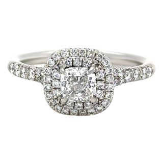 Tiffany & Co. Platinum Soleste Diamond Ring 0.94ct 5.1g, Size 5.5 For Sale