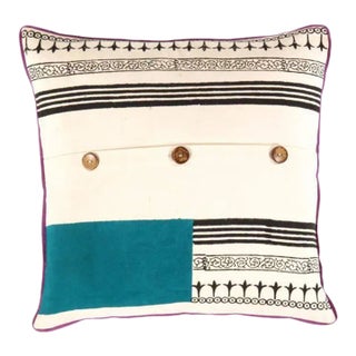 Pasargad Hand-Made Gloria Collection Pillows With Decorative Buttons For Sale