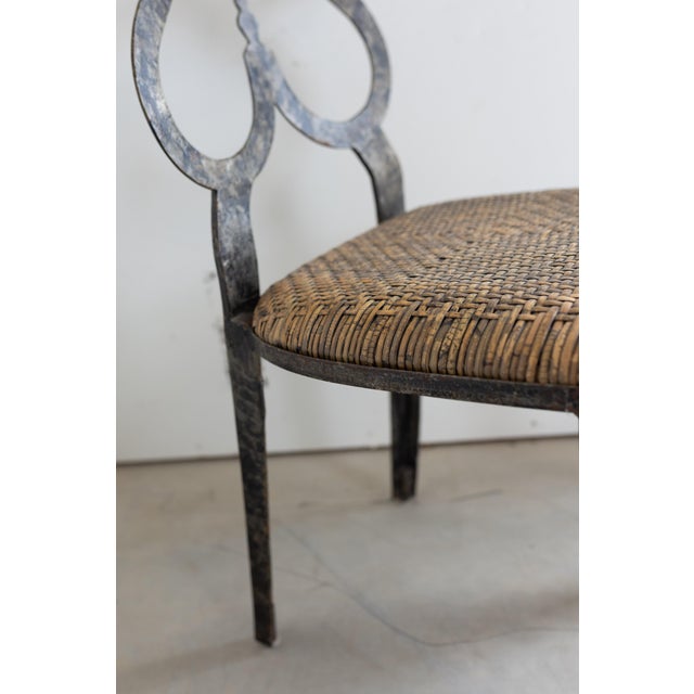 Biedermeier Vintage Biedermeier Style Forged Iron Dining Chairs For Sale - Image 3 of 9