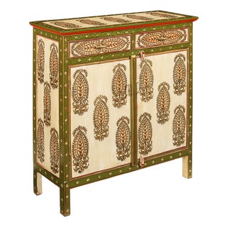 Green and Cream Cabinet, 1940s For Sale