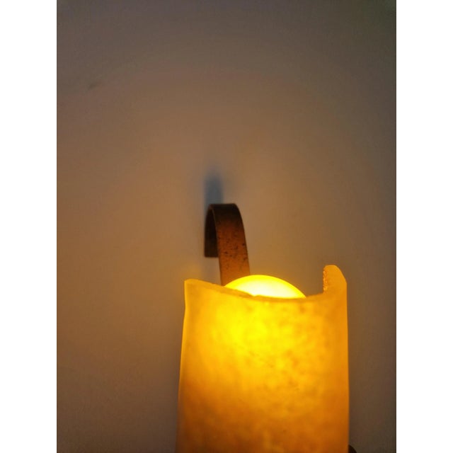 1980s Wall Sconces in Glass and Metal, 1980s, Set of 2 For Sale - Image 5 of 11