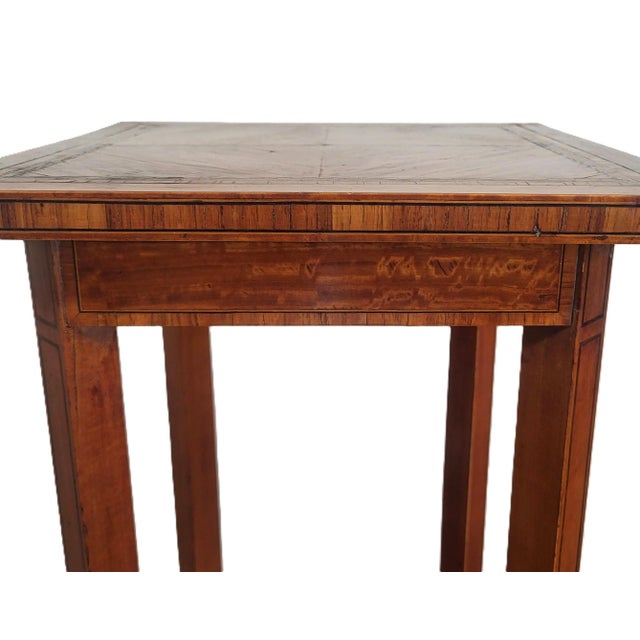 Antique English 19th C Edwardian Satinwood 3 Tier Pedestal Plant Stand Maple Co For Sale - Image 13 of 16