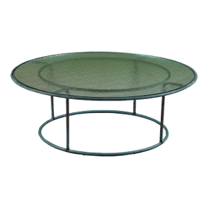 Mid 20th Century Walter Lamb for Brown Jordan Round Bronze Patio Coffee Table, Attributed