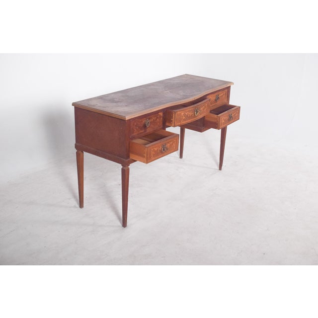 Wood Vintage Wooden Dressing Table with Marquetry, 1920s For Sale - Image 7 of 9