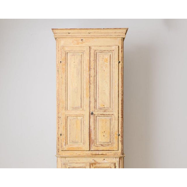 Antique Tall Narrow Pine Cabinet, Northern Sweden, 1810 For Sale - Image 5 of 13