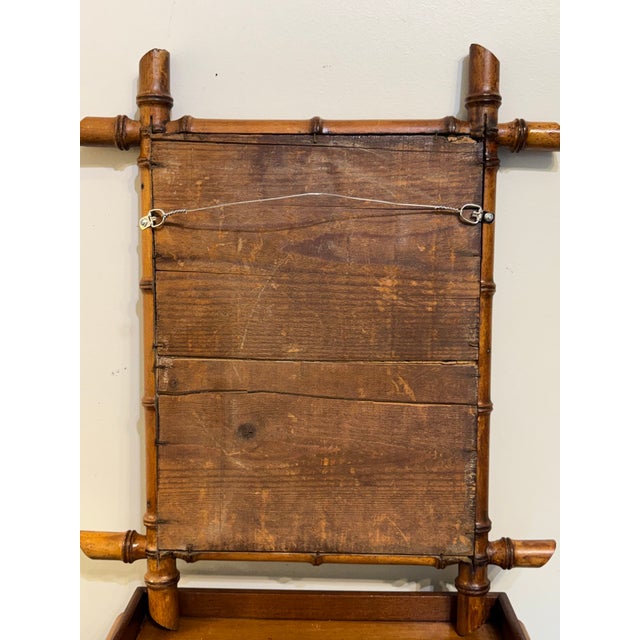 Ornamental & Decorative Materials Antique Faux Bamboo Mirror For Sale - Image 7 of 7