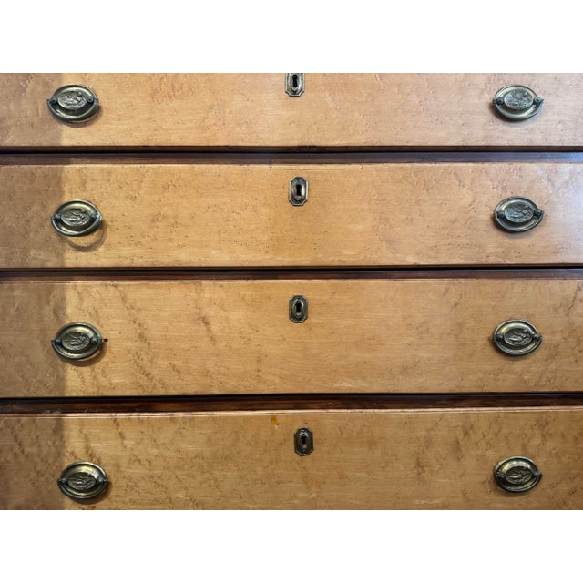 19th Century American Antique Tiger Maple Chest of Drawers For Sale In Boston - Image 6 of 9