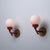 Metal Italian Brass, Red Metal and Opaline Glass Globe Sconces, 1950s, Set of 2 For Sale - Image 7 of 10