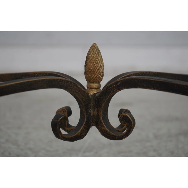 Regency Style Iron Base Tassel Design Coffee Table For Sale - Image 4 of 14