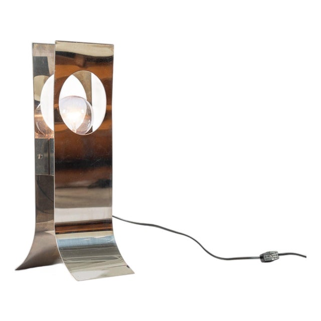 Mid Century French Modern Silver Table Lamp by Francois Monnet For Sale