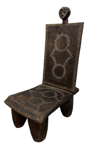 Mid-Century Modern African Ceremonial Kings Chair, Tanzania, 1940s
