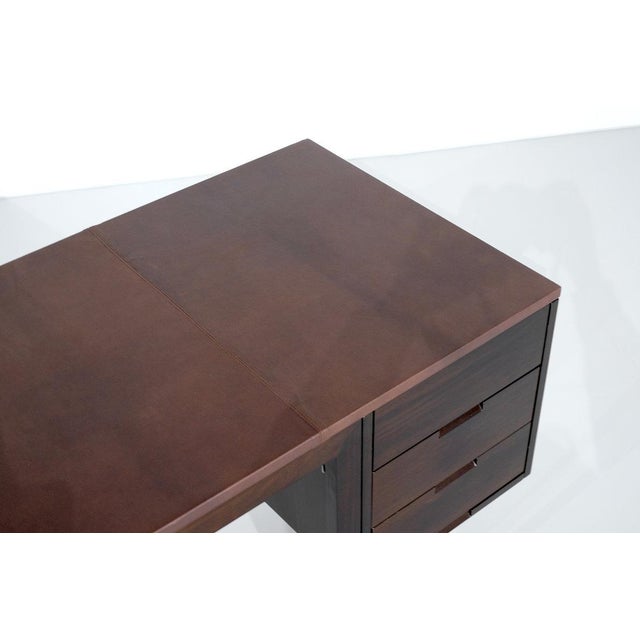 Canaan Desk in Wood and Leather by Marcel Breuer for Gavina, Italy, 1950s For Sale - Image 6 of 16