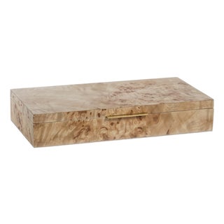Burlwood Veneer Box- 13" x 6.5" x 2.5" For Sale