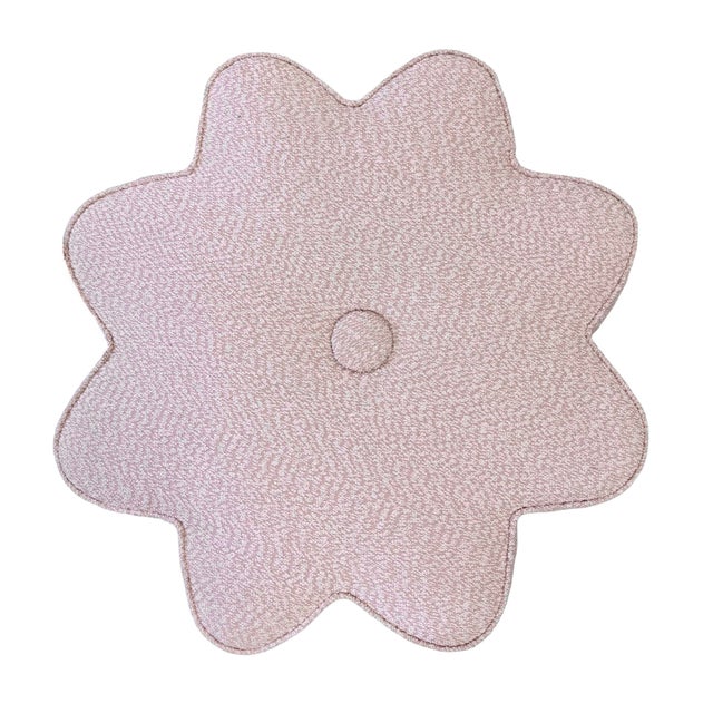 Contemporary Custom Star-Shaped Ottoman in Bouclé by Danny Cannon Custom Upholstery For Sale - Image 3 of 4