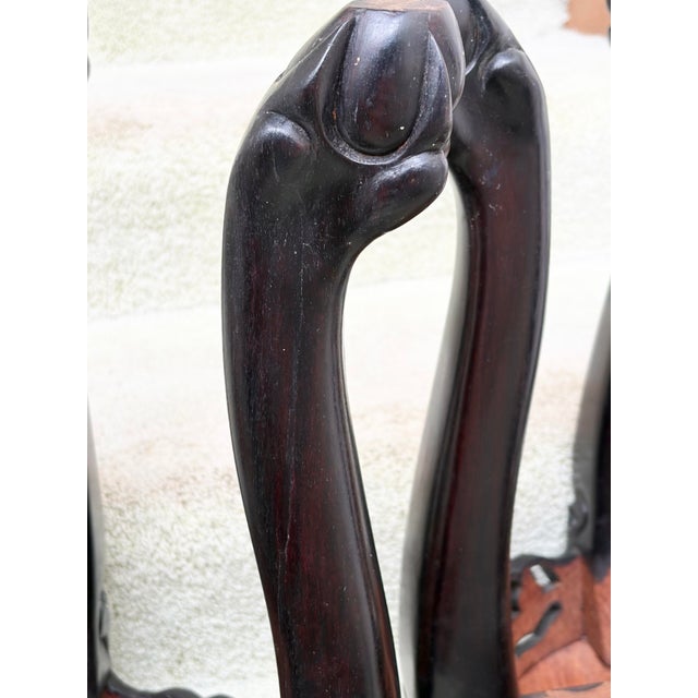 Coffee Antique Chinese 1920’s Canton Rosewood Side Dragon Feet Side Tables For Sale - Image 8 of 9