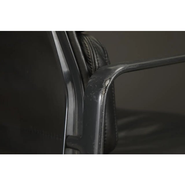 Black on Black Soft Pad Desk Chair by Charles Eames for Herman Miller, Signed For Sale - Image 10 of 18