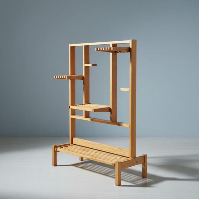 Mid-Century Modern Wooden Flower Stand with Tiered Shelves, Czechoslovakia, 1960s For Sale - Image 3 of 6