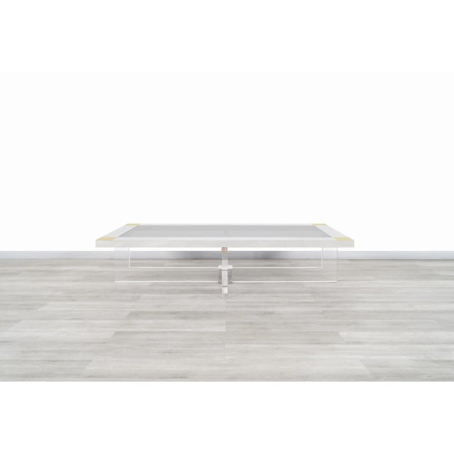 Monumental Italian Chrome and Lucite Coffee Table by Sandro Petti, 1970s For Sale In Los Angeles - Image 6 of 12