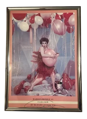 Late 20th Century Richard Avedon Poster of Marilyn Monroe as Clara Bow, Framed