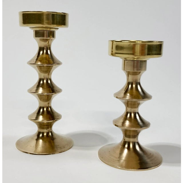 Mid-Century Modern Late 20th Century Mid-Century Modern Brass Votive Candle Holders, a Pair For Sale - Image 3 of 4