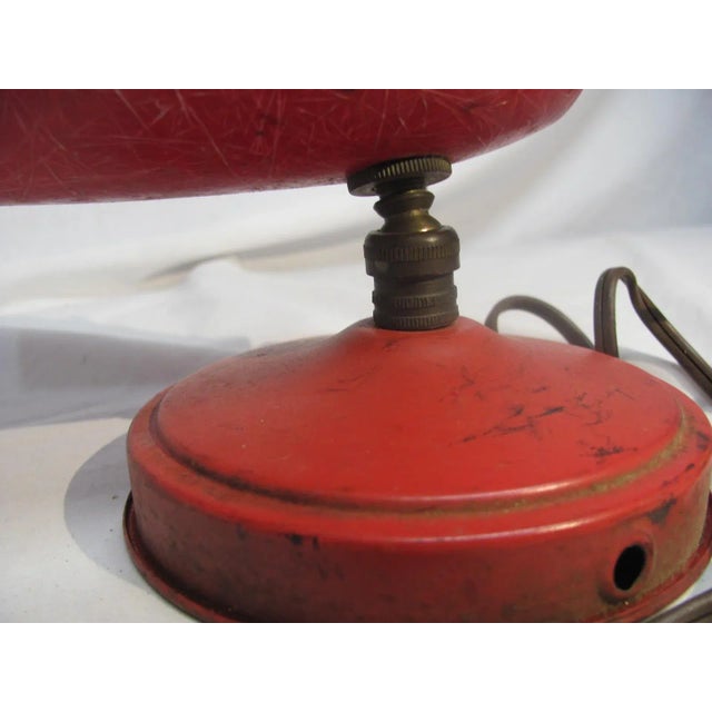 Vintage Mid-Century Red Fiberglass Wall / Desk Lamp Made in the U.S.A. For Sale In Providence - Image 6 of 8
