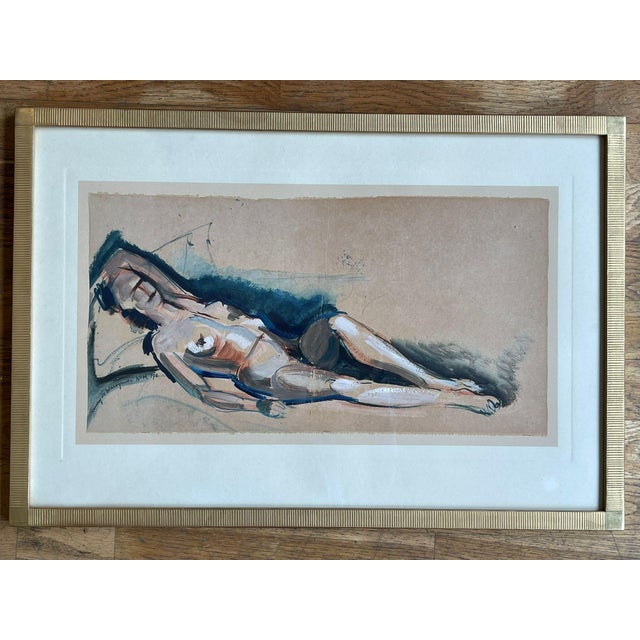 Henry De Waroquier, Reclining Nude, 1920s, Watercolor For Sale - Image 16 of 16