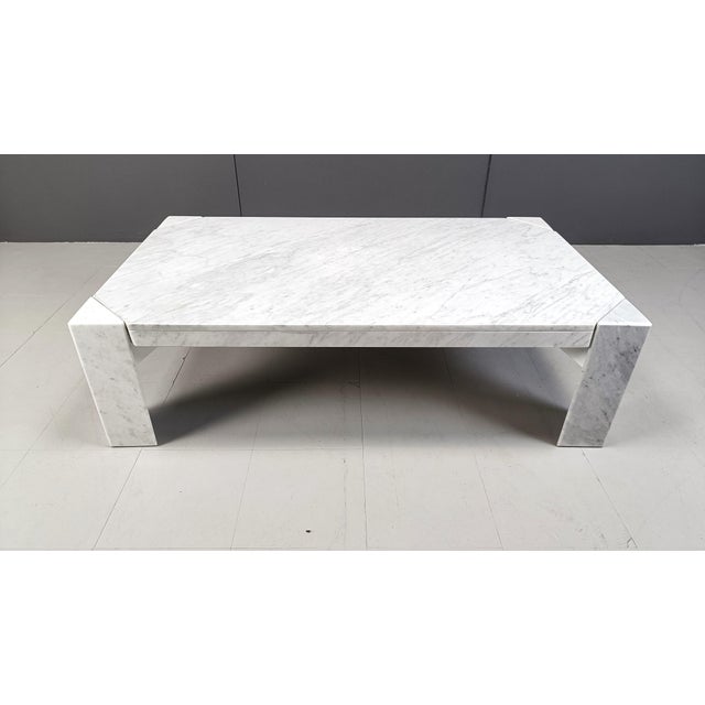 Vintage Rectangular Marble Coffee Table, 1970s, in Good conditions. Designed 1970 to 1979