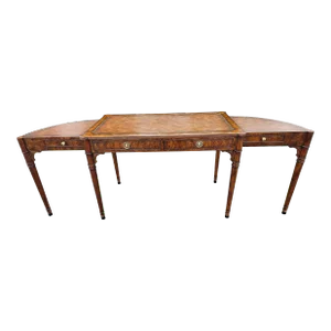 Theodore Alexander Extendable Mahogany and Tooled Leather Top Writing Desk