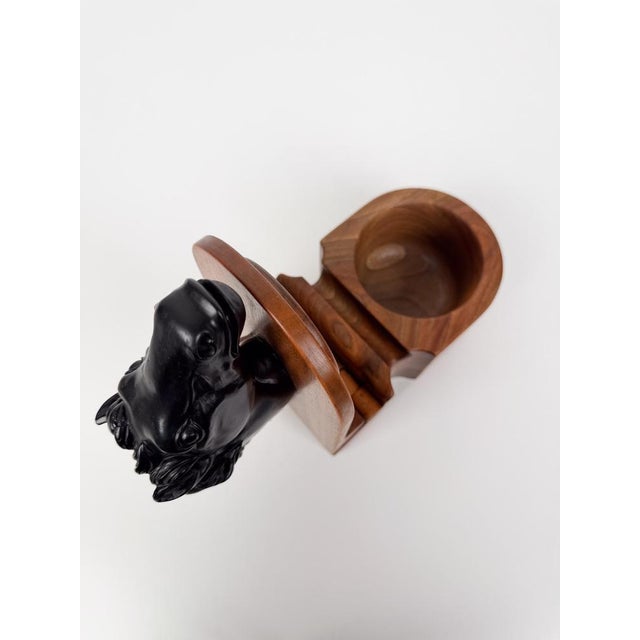 Mid-Century Modern Italian Walnut Tobacco Jar with Sculptural Horse Head, 1970s For Sale - Image 10 of 18