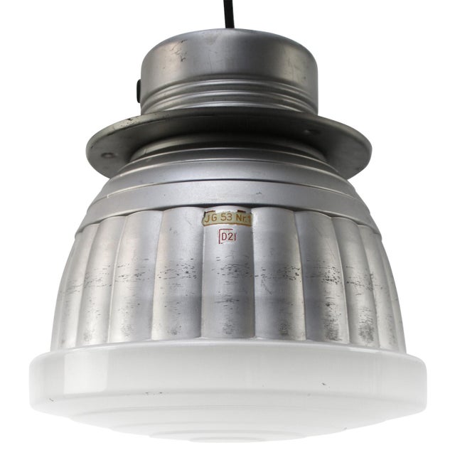 1950s Vintage Industrial Mercury Glass Pendant Lamp by Adolf Meyer for Zeiss Ikon For Sale - Image 5 of 14