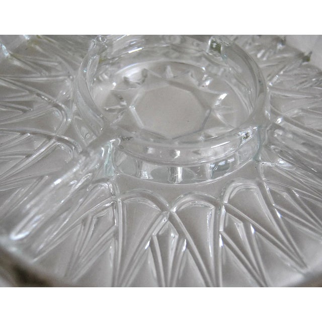 1940s Queen Anne Dutch Glass Silver Filigree Divided Serving Tray 1940s For Sale - Image 5 of 6