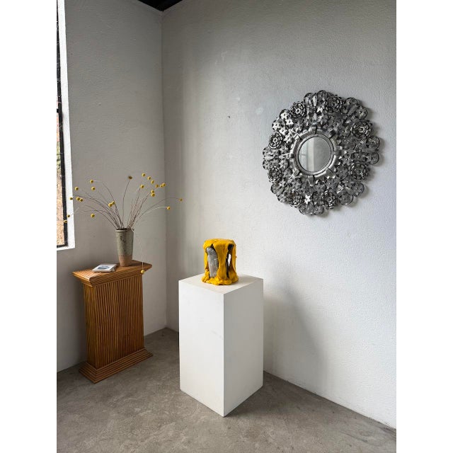 Silver Vintage Mexican Metal Mirror, 1960s For Sale - Image 8 of 18