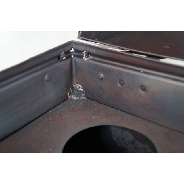 Mid 20th Century Vintage Industrial Domed Black Metal Wine Storage Box Chest Trunk For Sale - Image 12 of 12