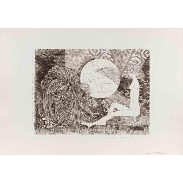 Etching realized by Leo Guida in 1971. Excellent proof, not signed nor numbered. Artist sensitive to current issues,...