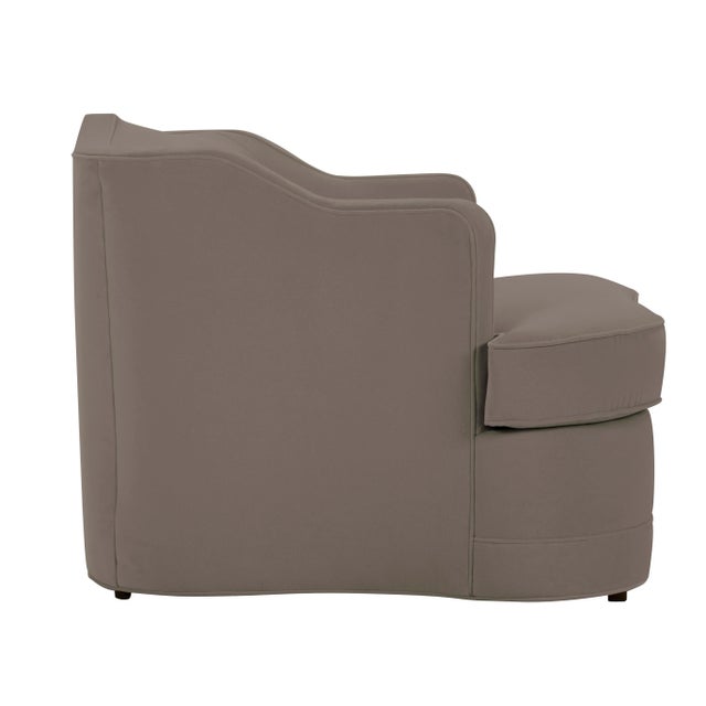 Transitional Aveline Chair, Tabor Gray Velvet For Sale - Image 3 of 6