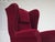 Danish Highback Wingback Armchair in Cherry-Red Velour, 1960s For Sale - Image 9 of 18