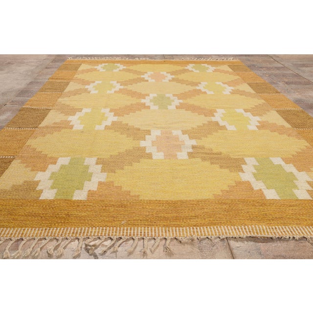 Vintage Swedish Rollakan Rug, 06'04 X 10'01 For Sale - Image 10 of 11