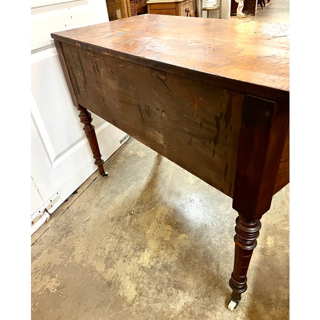 Antique Burl Wood Writing Desk/Vanity For Sale - Image 9 of 12