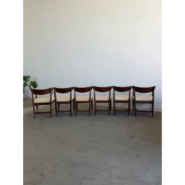 1950s Sculptural Walnut Dining Chairs - Set of Six For Sale - Image 14 of 18
