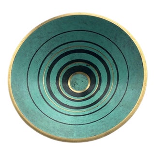 Art Deco Footed Bowl in Patinated Metal from WMF Ikora, Germany, 1930s For Sale