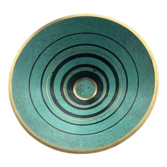 Art Deco Footed Bowl in Patinated Metal from WMF Ikora, Germany, 1930s For Sale