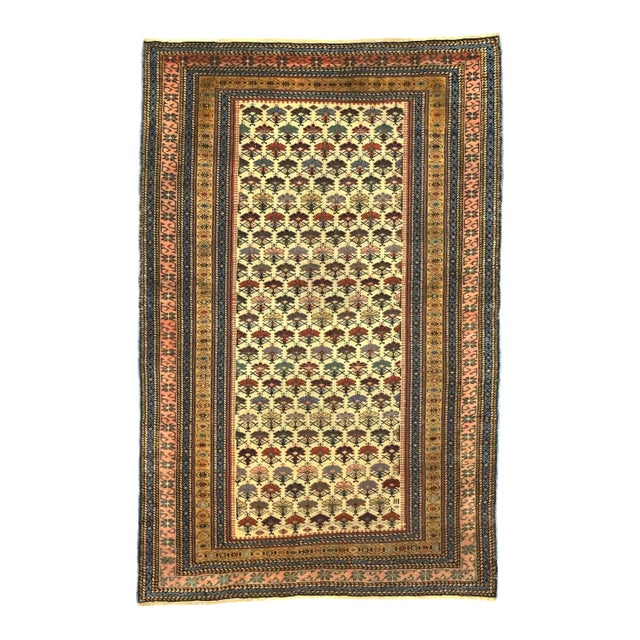 Antique Caucasian Kuba Rug 3'6" X 5’4” For Sale