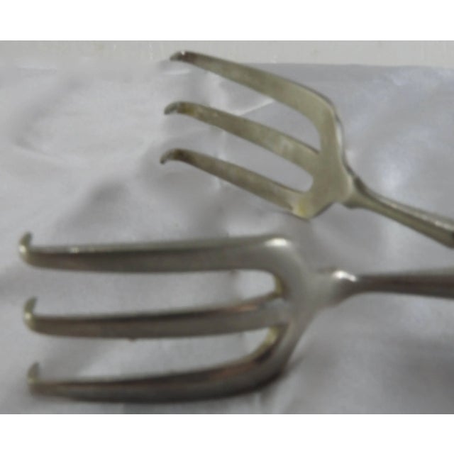 Metal Vintage German Sterling Silver Tongs With Horn Handles For Sale - Image 7 of 10