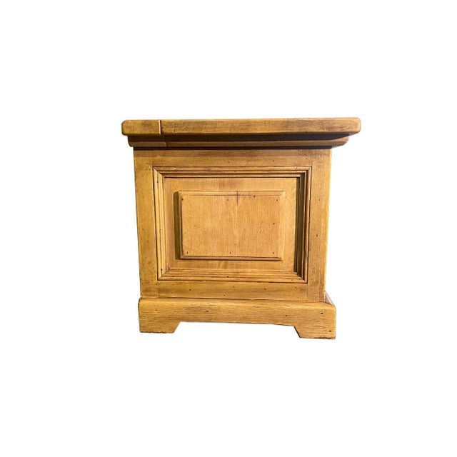 Contemporary Italian Reproduction Blonde Walnut Trunk For Sale - Image 10 of 12