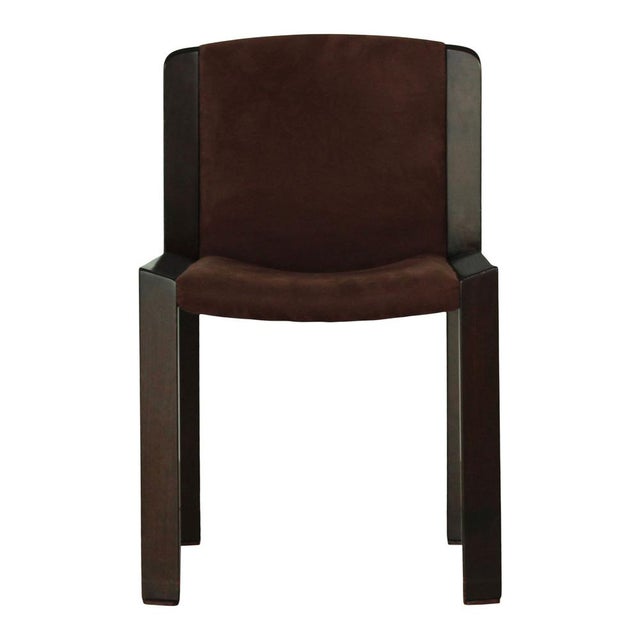Mid-Century Modern Model 300 Dining Chairs in Walnut and Brown Velvet by Joe Colombo for Pozzi, 1966, Set of 4 For Sale - Image 12 of 18