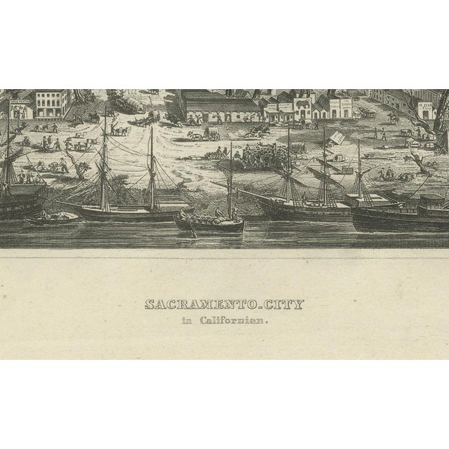 Sacramento City California Engraving, 1850 For Sale - Image 6 of 11