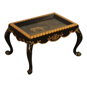 Italian Louis XV Style Ebonized & Partial Gilt Coffee Table